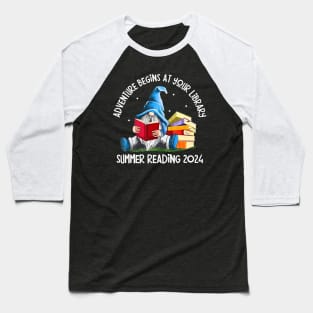 Adventure Begins At Your Library Summer Reading 2024 Gnome Baseball T-Shirt
